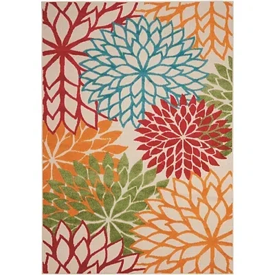 Kirkland's Bright Floral Burst Outdoor Area Rug In Multi