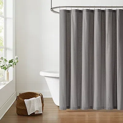 Kirkland's Brooklyn Loom Gray Cotton Percale Shower Curtain