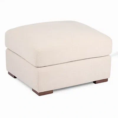 Kirkland's Brooks Sand Upholstered Ottoman In White