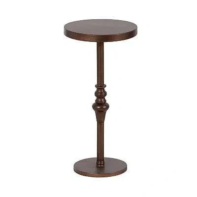 Kirkland's Brushed Bronze Metal Stratton Accent Table In Brown