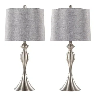 Kirkland's Brushed Nickel Ashley Table Lamps In Gray