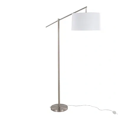 Kirkland's Brushed Nickel Cassie Floor Lamp In Gray