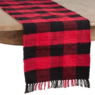 Kirkland's Buffalo Check Fringe Table Runner In Multi
