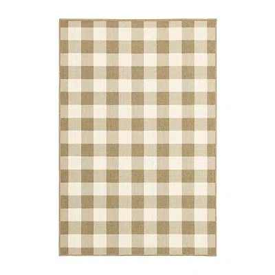 Kirkland's Buffalo Check Outdoor Area Rug In Neutral