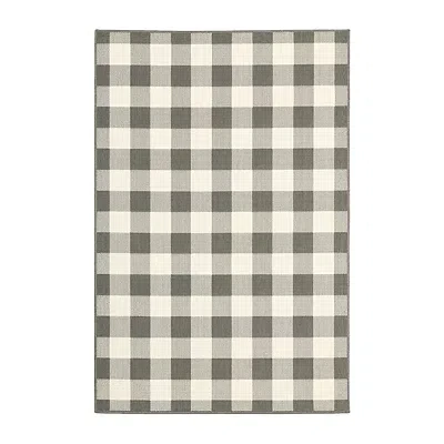 Kirkland's Buffalo Check Outdoor Area Rug In Gray