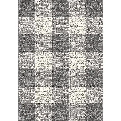Kirkland's Buffalo Plaid Indoor/outdoor Area Rug In Gray