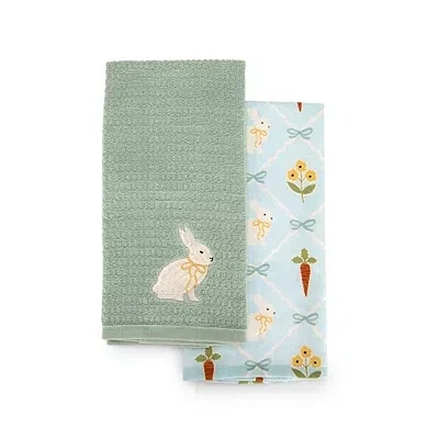 Kirkland's Bunnies & Bows Kitchen Towels In Blue