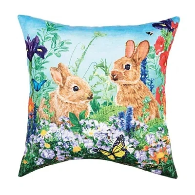 Kirkland's Bunny Garden Paradise Outdoor Pillow In Multi