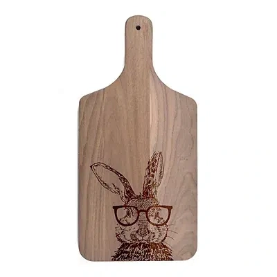 Kirkland's Bunny Glasses Walnut Cutting Board In Brown