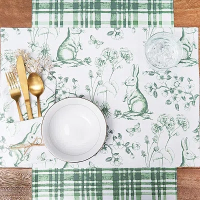 Kirkland's Bunny Toile Easter Table Runner In Multi