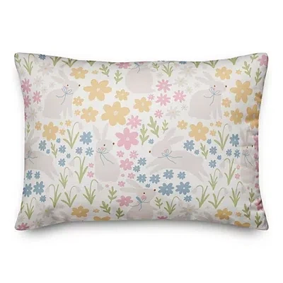 Kirkland's Bunny Wildflower Lumbar Pillow In Multi
