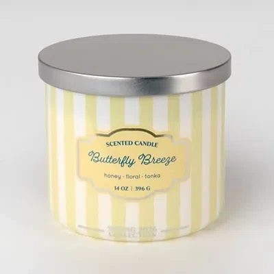 Kirkland's Butterfly Breeze 3-wick Jar Candle In Yellow