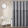 Kirkland's Button And Stripe Shower Curtain In Gray