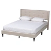 Kirkland's Button Tufted Headboard Queen Bed Frame In White