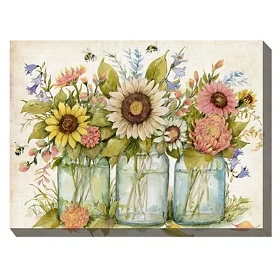 Kirkland's Buzzing Bouquets Outdoor Canvas Art Print In Multi