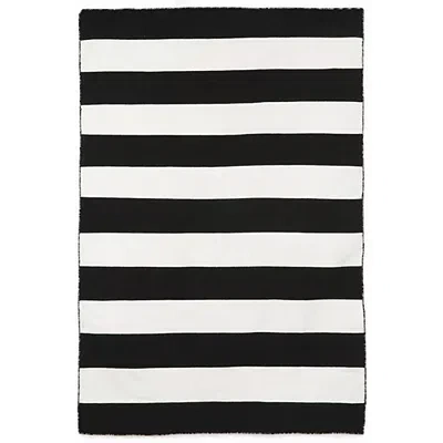 Kirkland's Cabana Stripe Indoor/outdoor Area Rug In Black