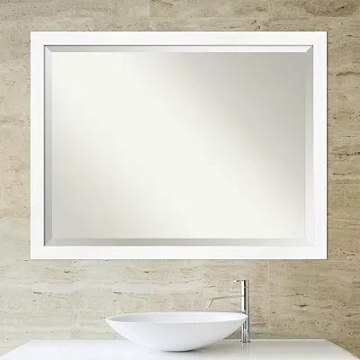 Kirkland's Cabinet White Narrow Frame Beveled Mirror