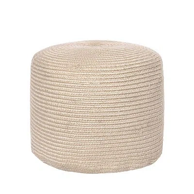 Kirkland's Cable Braided Pouf In Neutral
