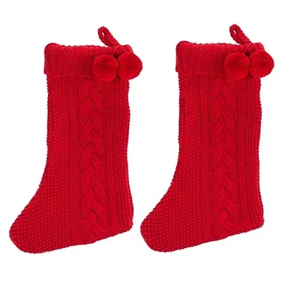 Kirkland's Cable Knit Nutmeg Stockings In Red