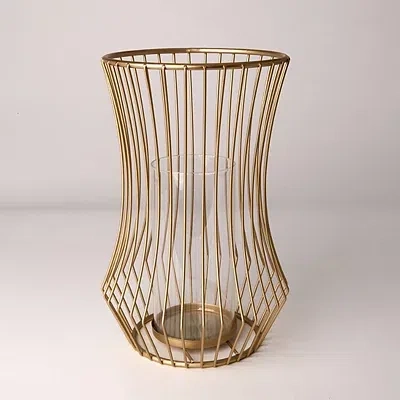 Kirkland's Cage Hurricane Lantern In Gold