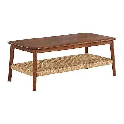 Kirkland's Calais Natural Rubber Wood Coffee Table In Brown