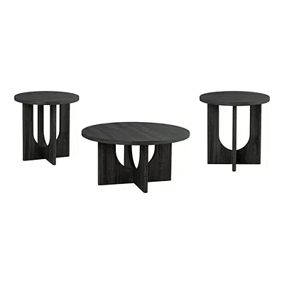 Kirkland's Calsen Gray Wood Occasional Tables In Black