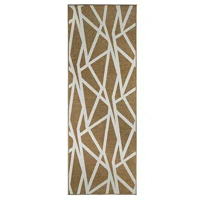 Kirkland's Camel Intersections Washable Runner In Brown