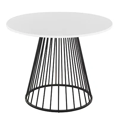 Kirkland's Canary Cosmo Round Dining Table In White