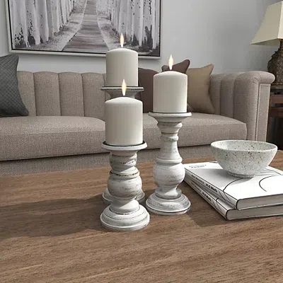 Kirkland's Candle Holder Set In White