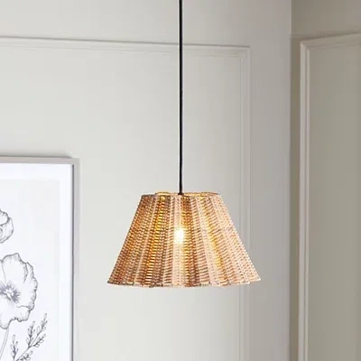 Kirkland's Cane Ruffle Pendant Light In Brown