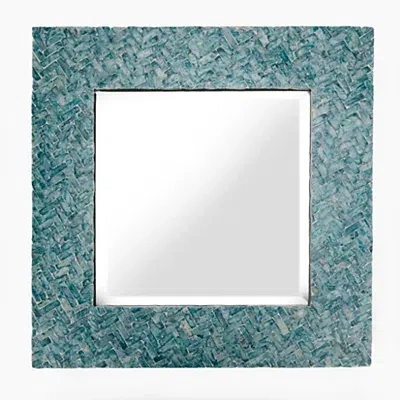 Kirkland's Capiz Square Wall Mirror In Blue