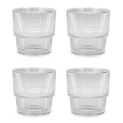 Kirkland's Capri Ribbed Short Tumblers In Transparent