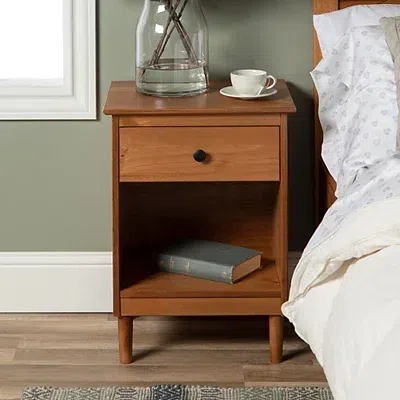 Kirkland's Caramel One-drawer Wood Nightstand In Brown