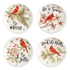 Kirkland's Cardinal Christmas Ceramic Plates In Multi