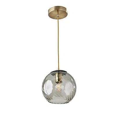 Kirkland's Carmen Smoked Swirled Glass Pendant Light In Gray
