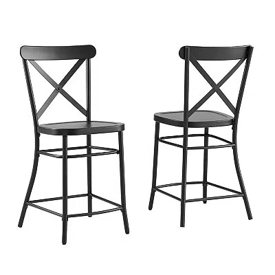 Kirkland's Caroline X-back Counter Stools In Black