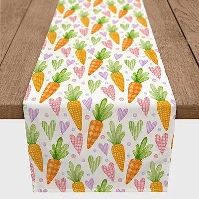 Kirkland's Carrots And Hearts Easter Table Runner In Multi