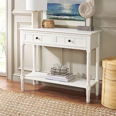 Kirkland's Carved 2-drawer Console Table In White