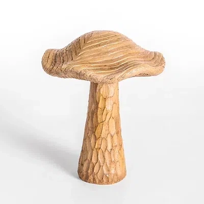 Kirkland's Carved Mushroom Figurine In Brown