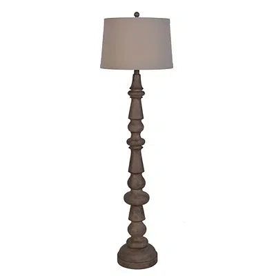 Kirkland's Carved Spindle Floor Lamp In Brown