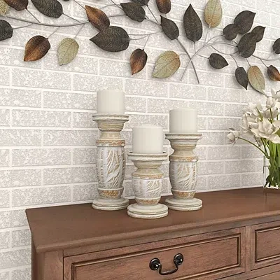 Kirkland's Carved Wood Candle Holders In Multi