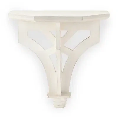 Kirkland's Carved Wood Wall Shelf In White
