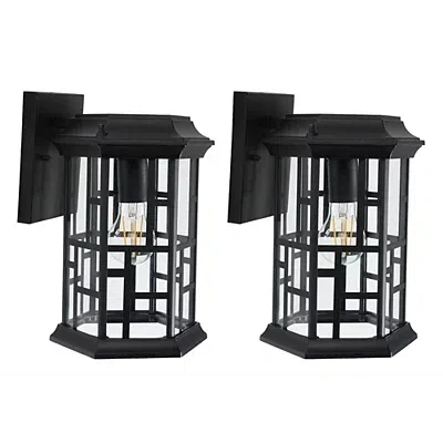 Kirkland's Carwen Outdoor Wall Sconces In Black