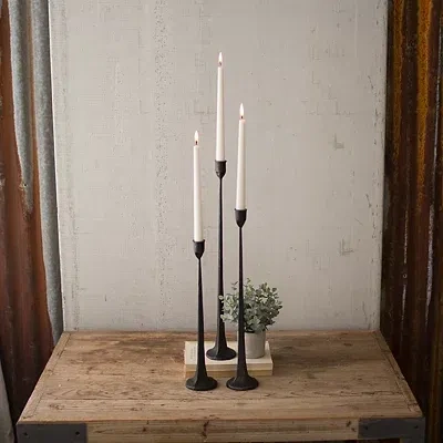 Kirkland's Cast Iron Taper Candle Holders In Black