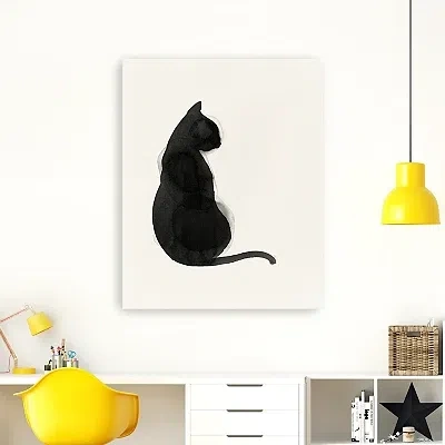 Kirkland's Cat Canvas Art Print In Black