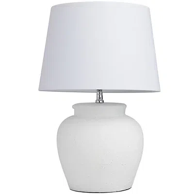 Kirkland's Cement Table Lamp In White