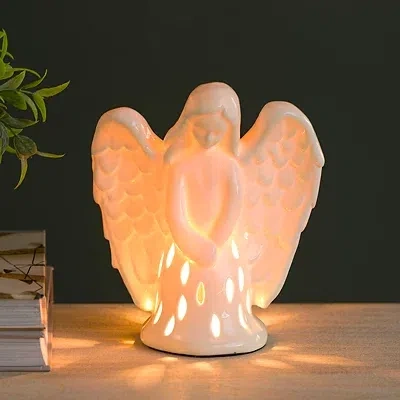 Kirkland's Ceramic Angel Tabletop Night Light In White