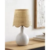 Kirkland's Ceramic Balbao Scalloped Shade Table Lamp In White