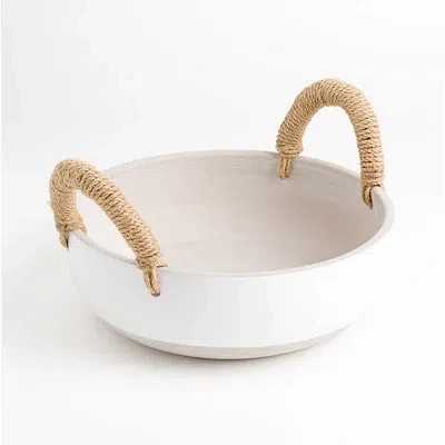 Kirkland's Ceramic Bowl With Rope Handles In White