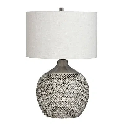 Kirkland's Ceramic Braid Table Lamp In Gray